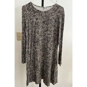 EUC Old Navy Leopard Print Long Sleeve Dress